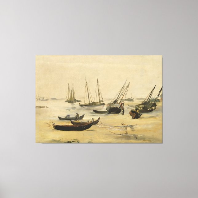 Edouard Manet | Beach, Low Tide Canvas Print (Front)