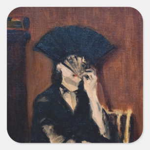 Edouard Manet - Berthe Morisot with a Fan Square Sticker