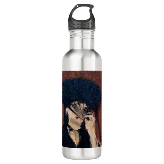 Edouard Manet - Berthe Morisot with a Fan Stainless Steel Water Bottle (Front)