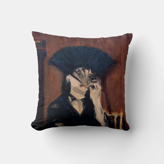 Edouard Manet - Berthe Morisot with a Fan Throw Pillow (Front)