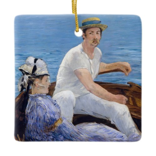 Edouard Manet - Boating Ceramic Ornament