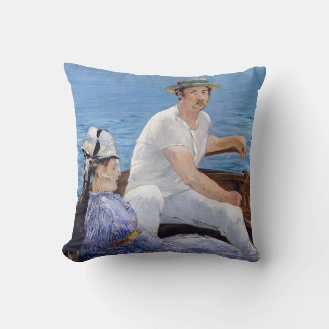 Edouard Manet - Boating Throw Pillow (Front)