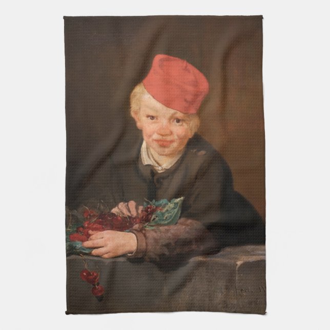 Edouard Manet - Boy with Cherries Kitchen Towel (Vertical)
