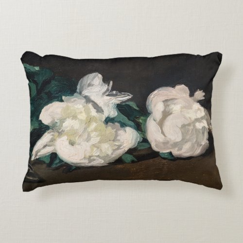 Edouard Manet _ Branch of White Peonies Secateurs Accent Pillow