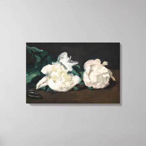 Edouard Manet _ Branch of White Peonies Secateurs Canvas Print