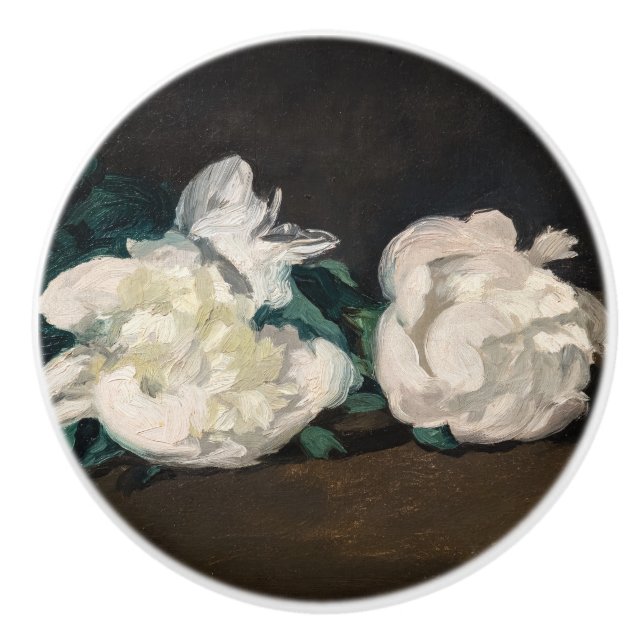 Edouard Manet - Branch of White Peonies, Secateurs Ceramic Knob (Front)