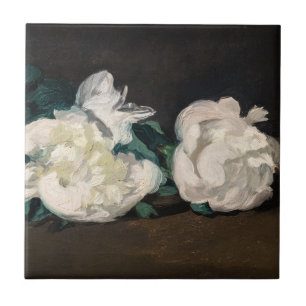Edouard Manet - Branch of White Peonies, Secateurs Ceramic Tile