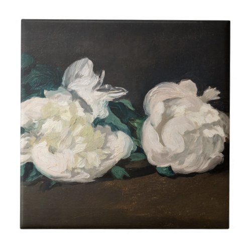 Edouard Manet _ Branch of White Peonies Secateurs Ceramic Tile