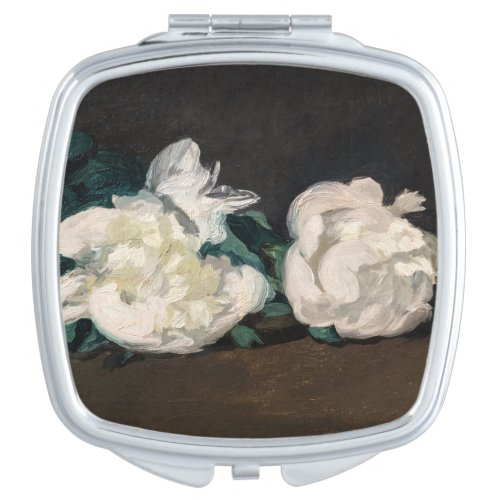 Edouard Manet _ Branch of White Peonies Secateurs Compact Mirror