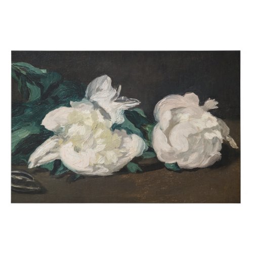 Edouard Manet _ Branch of White Peonies Secateurs Faux Canvas Print