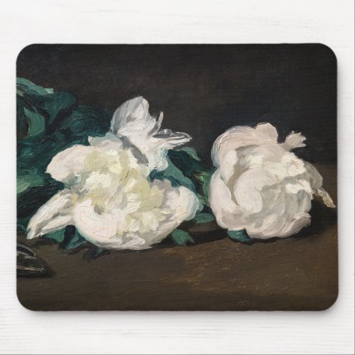 Edouard Manet _ Branch of White Peonies Secateurs Mouse Pad