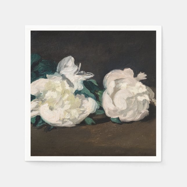 Edouard Manet - Branch of White Peonies, Secateurs Napkins (Front)