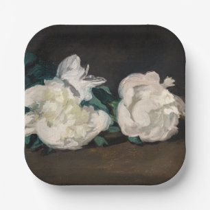 Edouard Manet - Branch of White Peonies, Secateurs Paper Plates