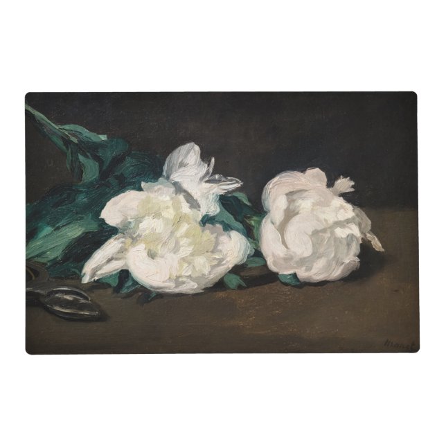 Edouard Manet - Branch of White Peonies, Secateurs Placemat (Front)