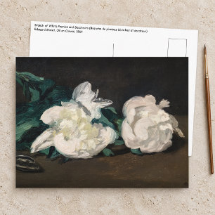 Edouard Manet - Branch of White Peonies, Secateurs Postcard