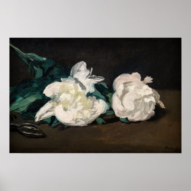 Edouard Manet - Branch of White Peonies, Secateurs Poster (Front)