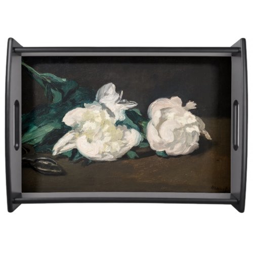 Edouard Manet _ Branch of White Peonies Secateurs Serving Tray