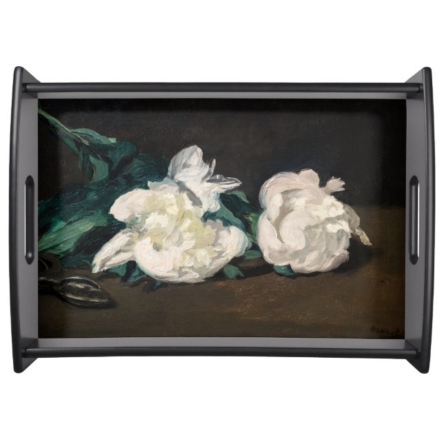 Edouard Manet - Branch of White Peonies, Secateurs Serving Tray (Front)
