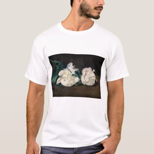 Edouard Manet _ Branch of White Peonies Secateurs T_Shirt