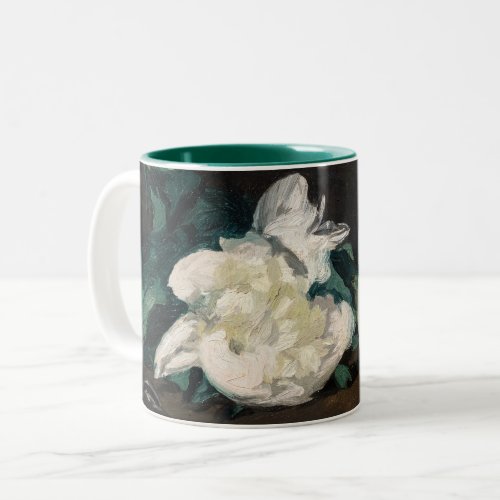 Edouard Manet _ Branch of White Peonies Secateurs Two_Tone Coffee Mug