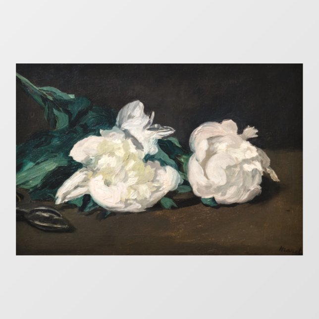 Edouard Manet - Branch of White Peonies, Secateurs Window Cling (Sheet)