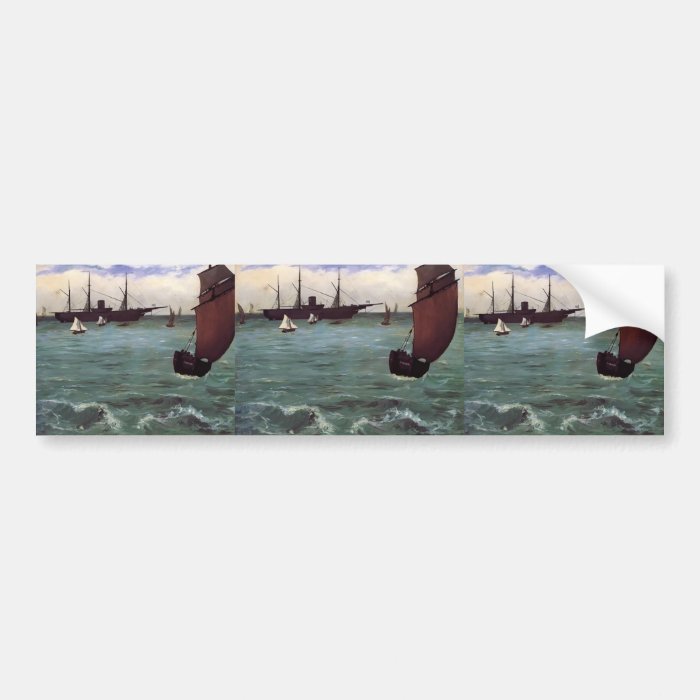 Edouard Manet  Fishing boat coming in before wind Bumper Sticker