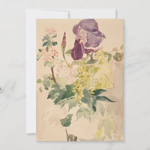 Edouard Manet _ Flower Piece with Iris Laburnum  Invitation
