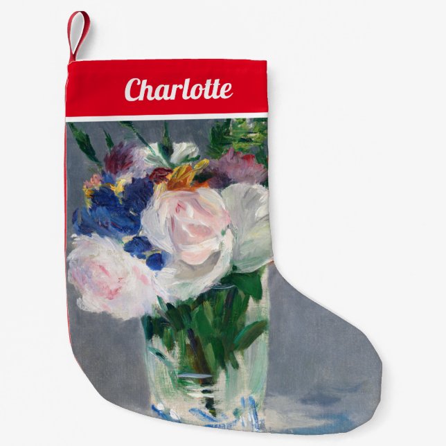 Edouard Manet - Flowers in a Crystal Small Christmas Stocking (Front)