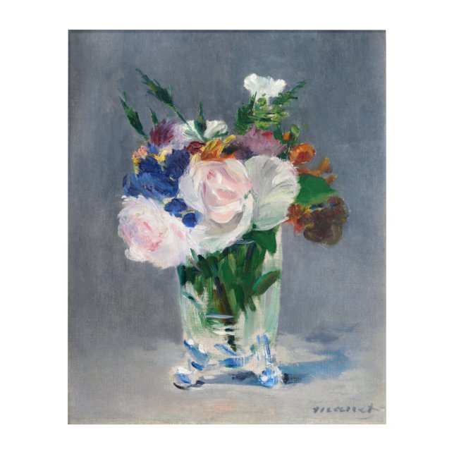 Edouard Manet - Flowers in a Crystal Vase Acrylic Print (Front)