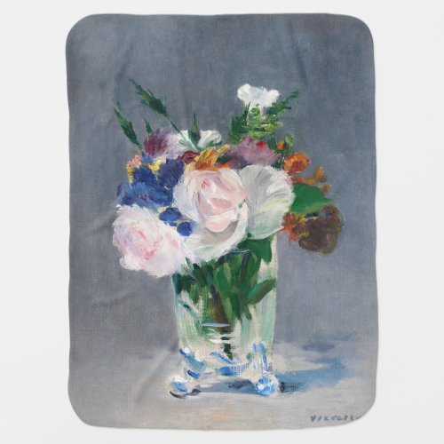 Edouard Manet _ Flowers in a Crystal Vase Baby Blanket