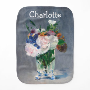 Edouard Manet - Flowers in a Crystal Vase Baby Burp Cloth