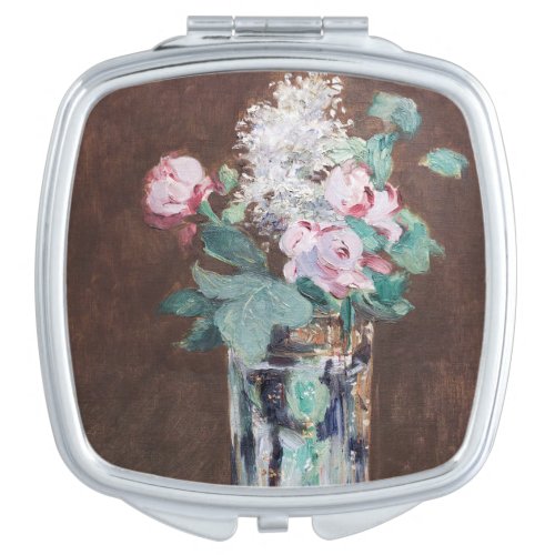 Edouard Manet _ Flowers in a Crystal Vase Compact Mirror