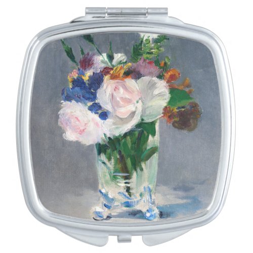 Edouard Manet _ Flowers in a Crystal Vase Compact Mirror