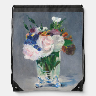 Edouard Manet - Flowers in a Crystal Vase Drawstring Bag