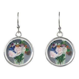 Edouard Manet - Flowers in a Crystal Vase Earrings