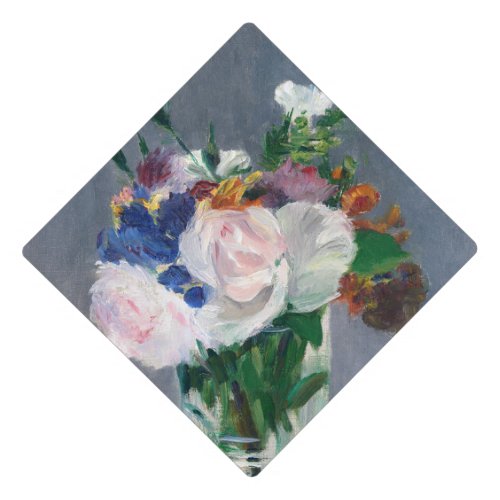Edouard Manet _ Flowers in a Crystal Vase Graduation Cap Topper