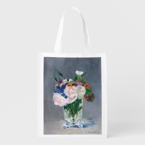 Edouard Manet _ Flowers in a Crystal Vase Grocery Bag