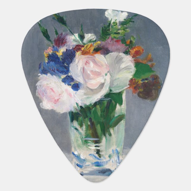 Edouard Manet - Flowers in a Crystal Vase Guitar Pick (Front)
