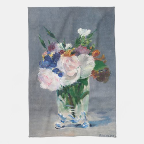 Edouard Manet _ Flowers in a Crystal Vase Kitchen Towel