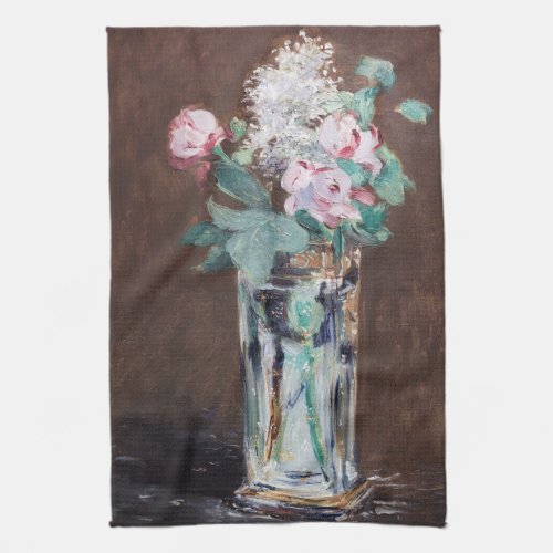 Edouard Manet _ Flowers in a Crystal Vase Kitchen Towel
