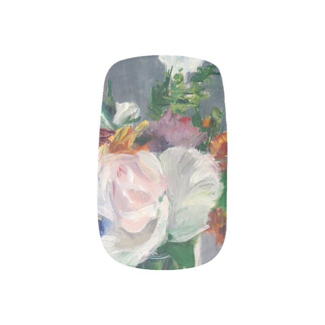 Edouard Manet - Flowers in a Crystal Vase Minx Nail Art (Left Thumb)