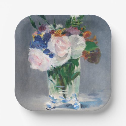 Edouard Manet _ Flowers in a Crystal Vase Paper Plates
