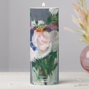 Edouard Manet - Flowers in a Crystal Vase Pillar Candle