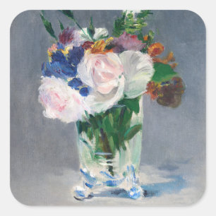 Edouard Manet - Flowers in a Crystal Vase Square Sticker