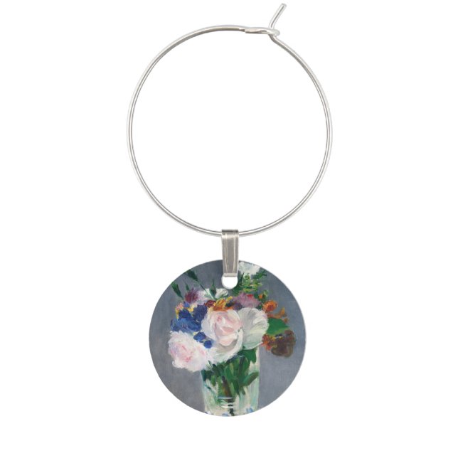 Edouard Manet - Flowers in a Crystal Vase Wine Charm (Front)