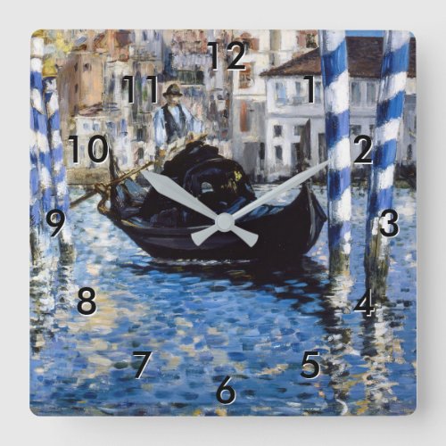 Edouard Manet _ Grand Canal Venice Square Wall Clock