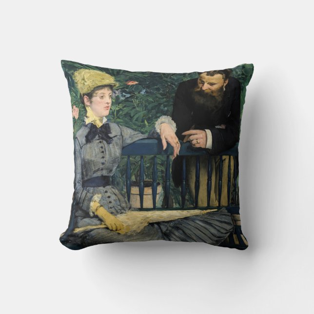 Edouard Manet - In the Conservatory Throw Pillow (Front)