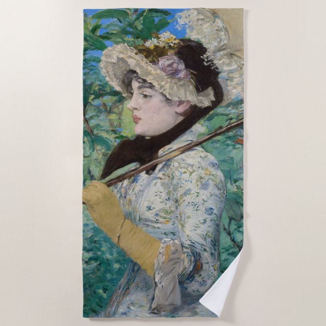 Edouard Manet - Jeanne / Spring Beach Towel (Front)