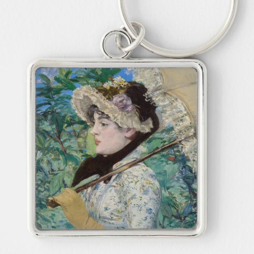 Edouard Manet _ Jeanne  Spring Keychain