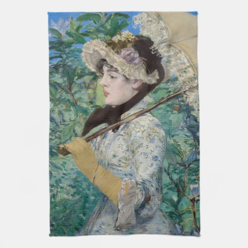 Edouard Manet _ Jeanne  Spring Kitchen Towel